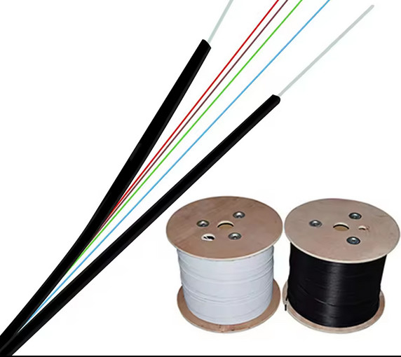 4 Kerne Innenraum FTTH Drop Kabel GJXH/GJXFH Bogen-Type Stahl/FRP Festigkeitsmitglied