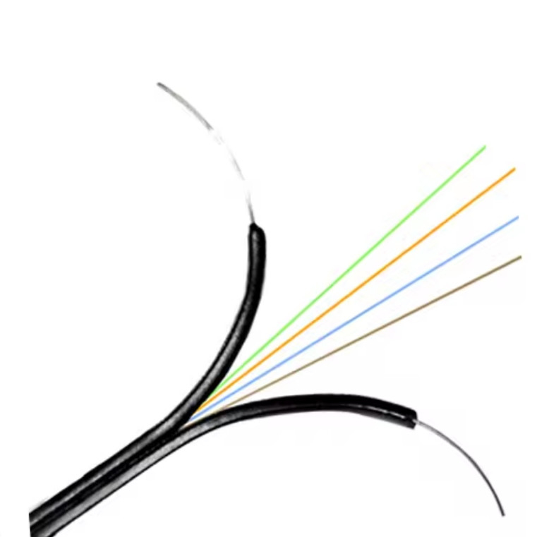 G657A 4 Kerne FTTH Glasfaserkabel Flachkabel GJXH Stahlfestigkeit Mitglied