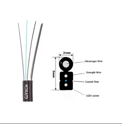 Selbsttragende FTTH Glasfaserkabel GJYXCH 1/2 Kerne Indoor Outdoor