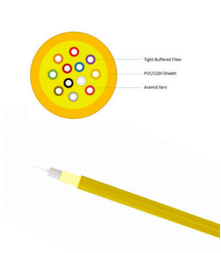 Tight Buffe PVC LSZH Schal Innenoptikkabel GJFJV 4-48 Kern