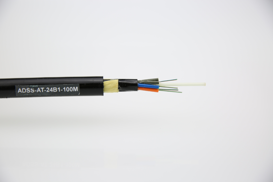Lange Spannweite selbsttragbares ADSS-Kabel mit doppelter Jacke Glasfaserkabel 2-36 Kern