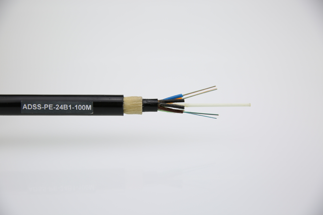 Lange Spannweite selbsttragbares ADSS-Kabel mit doppelter Jacke Glasfaserkabel 2-36 Kern