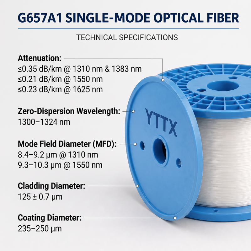 FPV Glasfaser SM Glasfaser G657A1 50/60KM Zugfestigkeit 60-70N Ultra-low loss attu
