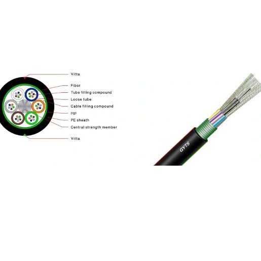 GYTS von der Luft/Rohr/direktes begrabenes gepanzertes Faser-Lichtleiterkabel 12 24 Kern 48 72