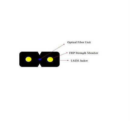 FTTH-Dropkabel Innenraum 1/2-Kerne Bogentyp FRP/Stahl Festigkeitsmitglied