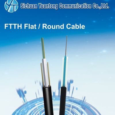 Outdoor Frp Ftth Aerial Drop Cable , 12 Core Fiber Drop Wire